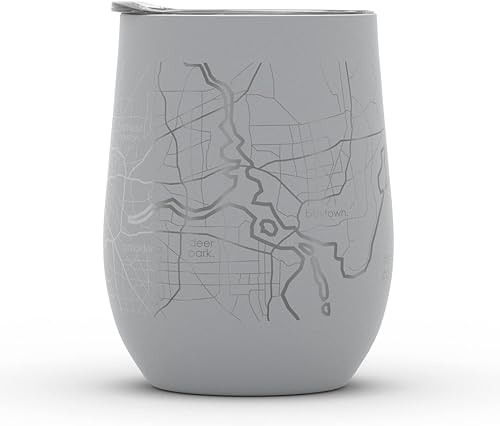 Vista 1002 de Well Told Lexington Kentucky Map - Vaso de vino aislado con grabado de mapa de Kentucky, taza de acero inoxidable grabada (12 onzas, verde domingo)