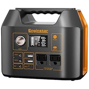 Portable Power Station EnginStar 300W Solar Generator 110V 296Wh Power Bank Two Pure Sine Wave AC Outlet 80000mAh Lithium Battery Pack for Camping Outdoors Trip RV Hunting Vans Emergency Backup