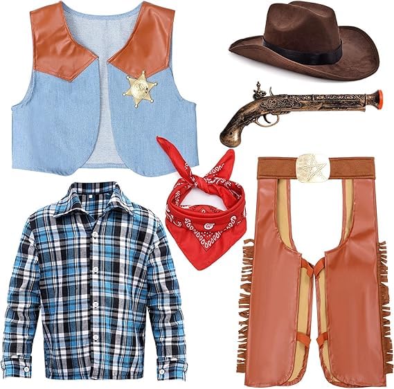 Disfraz de vaquero para niños 6 piezas miniatura 6