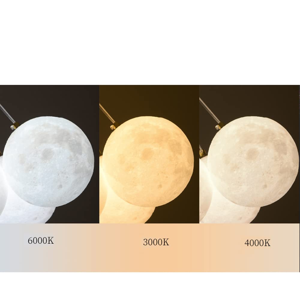 Lampa wisząca LED z nadrukiem 3D PLA, inspirowana wszechświatem, planetami i księżycem, idealna do domu, jadalni, baru lub pokoju dziecięcego.