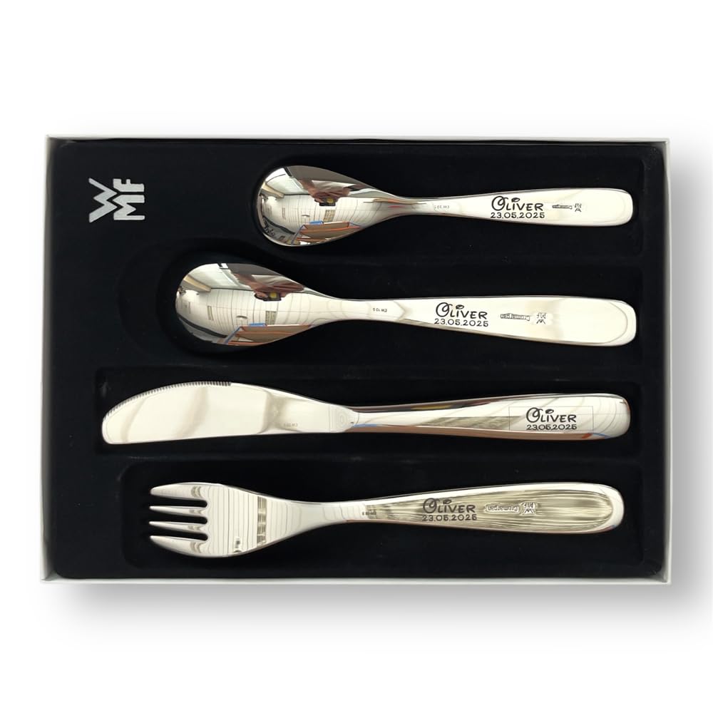 Regalo Grabado Personalisiertes Besteck mit Tieren, Wald, ab 3 Jahren | 6-teiliges Kindergeschirr-Set mit graviertem Namen für Kinder ab 3 Jahren.
