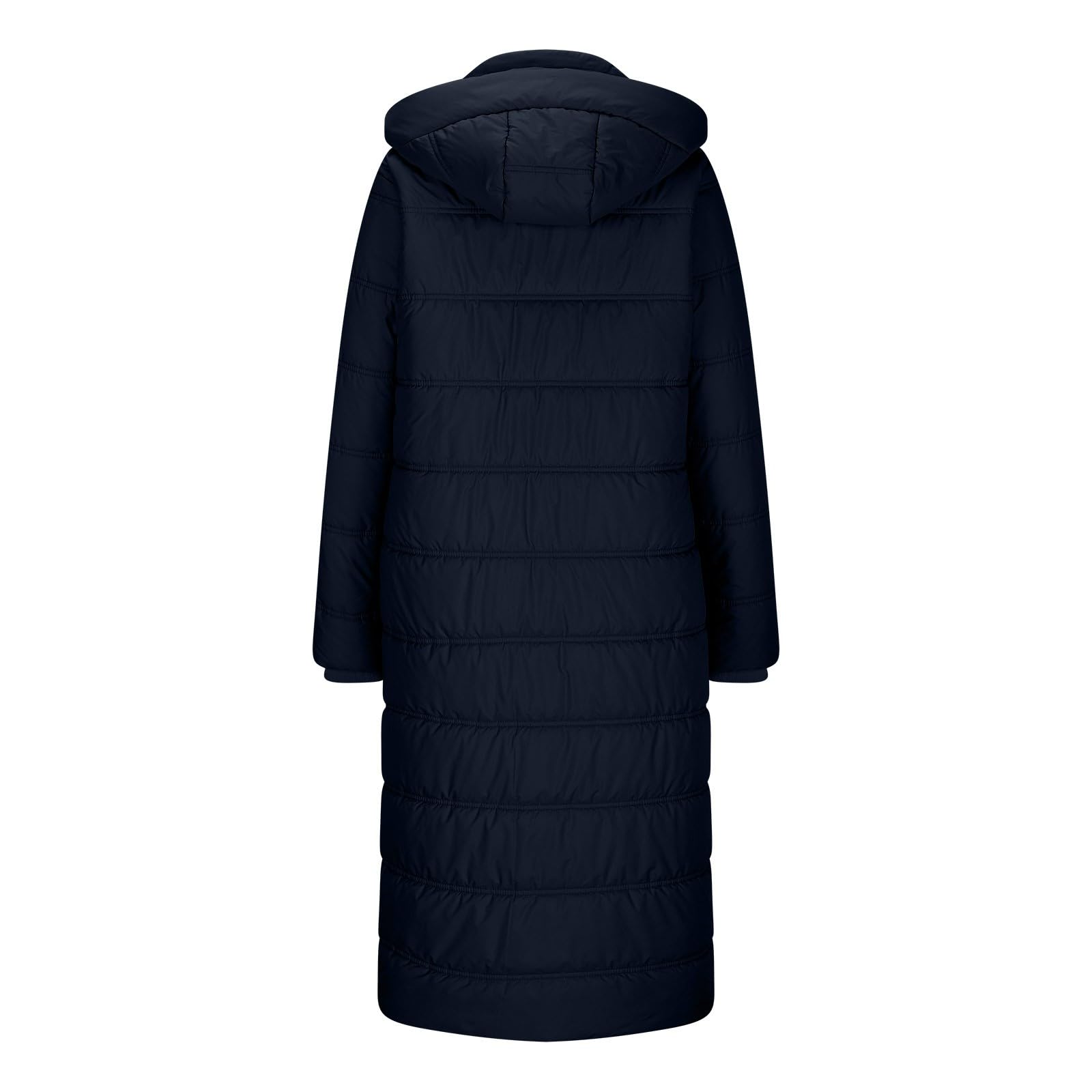 Genérico Abrigo Plumon Mujer Largo,Chaqueta De Invierno De Manga Larga Con Cremallera Y Bolsillos Para Mujer