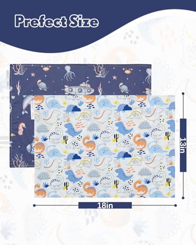 Image of ALVABABY Toddler Pillowcases 2 Pack Organic Cotton Fit 13 inchx 18 inch or 12 inchx16 inch Kids Pillow Cover Envelope for Girl Boy Travel(Pillowcase Only)