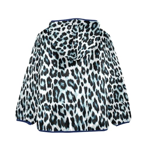 White Animal Print Leopard Toddler Jackets for Boys Winter Outerwear Kids 3T-10T2