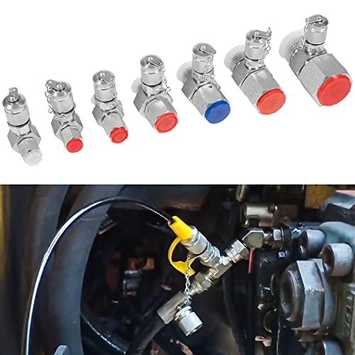 Image of JIC37 Hydraulic Swivel Run Tees Hydraulic Tee Connector Tester Tee Coupling Set for Excavator Construction Machinery Hydraulic System 9000PSI /600BAR /60MPa (7 Pack)