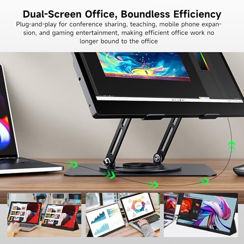 Image of 15.6 inch Portable Monitor 4K OLED Touchscreen, 100% Adobe RGB 10-Bit Color, USB-C External Display for Laptop, PC, Mac, Phone, Gaming, with Smart Cover & Stand