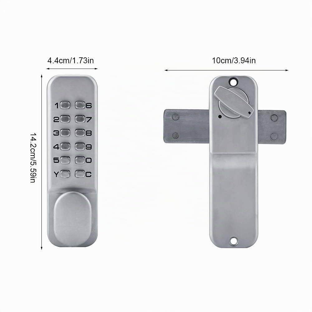 Serrure à Code Mécanique Verrou de Service en Alliage de Zinc Verrouillage De Porte Entré Sécurité Idéal pour La Porte de Garage, Convient aux Portes d'une épaisseur de 10 à 65 mm