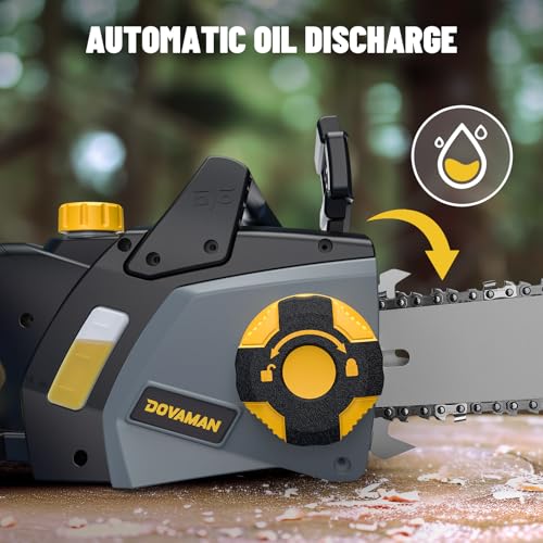 DCS08A Electric Chainsaw, One-Step Tool-Free Tensioning, Oregon Bar ＆ Chain, Low Kickback, Mechanical Brake, Automatic Chain Lubrication, 18-Inch 15-Amp Electric Chainsaw corded with 2 Chains