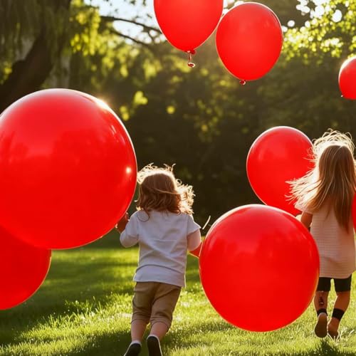 Image of 50 Pack Red Balloons 24 Inch Red Latex Party Balloon for Wedding, Birthday, Baby Shower and More