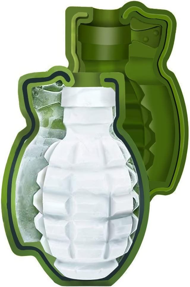 Grenade Ice Cube Mold Large 3D Chocolate Cake Mold Silicone Ice Maker for Whiskey Cocktail, Ideal for Baking