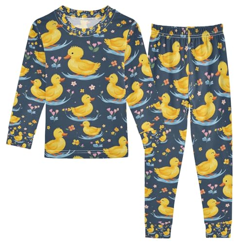 senya Boat Duck Flower Pajamas Set Long Sleeve Soft Cotton Sleepwear 2 Piece