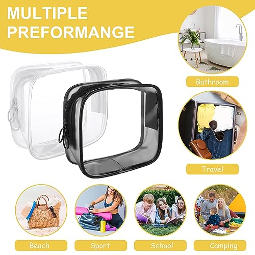 TSA Approved Toiletry Bag, 2 Pack Small Clear Zipper Pouch Makeup Bags Quart Size Travel Cosmetic Bag for Men and Women Carry on Airline Airport Travel Accessories - Image 3