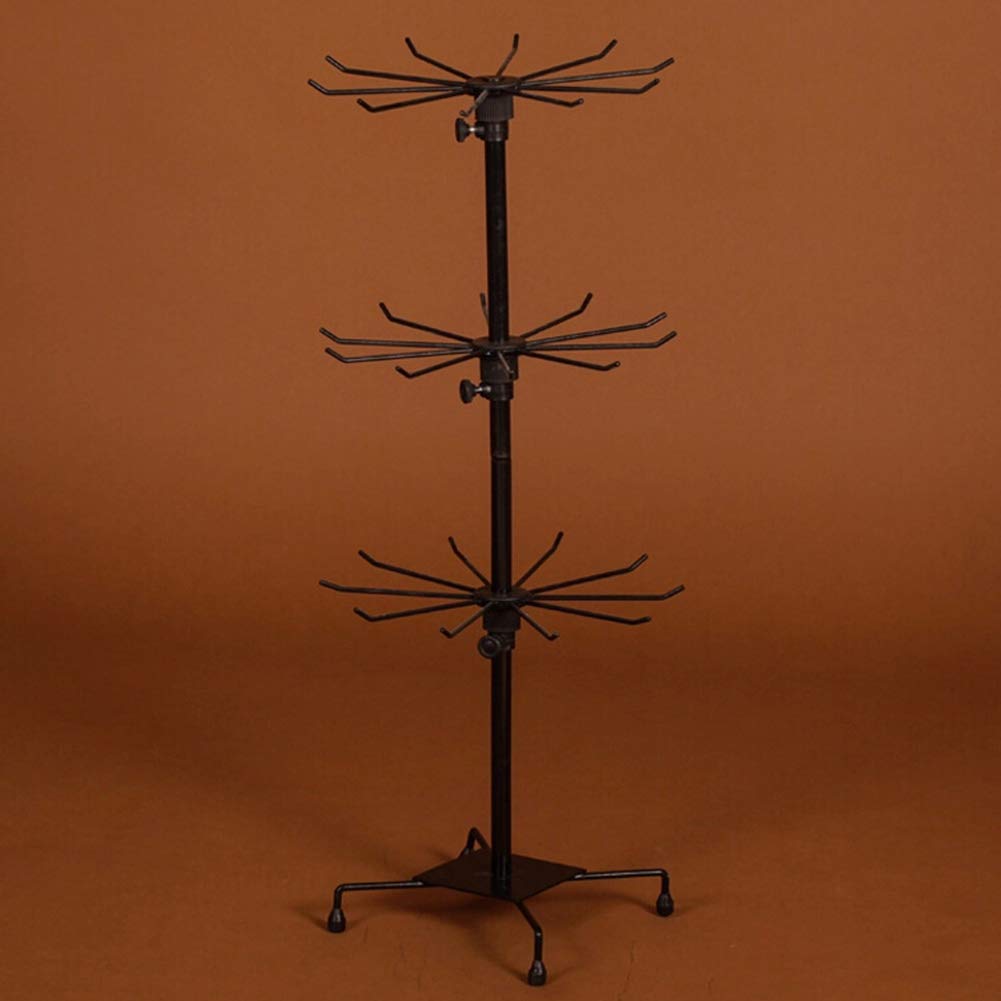 Soporte de exhibición de joyería de 3 niveles, soporte giratorio para collares, encimera de metal para el hogar, tiendas minoristas, salas de exposición, perfecto para collares y accesorios