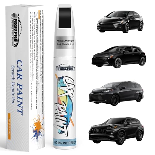 Image of 218 Attitude /Midnight Black Metallic Car Touch Up Paint for Toyota, Color Match Auto Paint Repair Pen,Professional Car Scratch Repair Remover Pen Quick Drying, Easy to Use