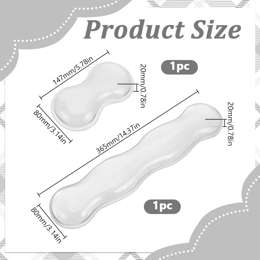 Set di 2 poggiapolsi in gel di silicone per tastiera e mouse, set di cuscinetti da polso morbidi ed ergonomici, per alleviare il dolore, digitazione senza sforzo, computer portatile, ufficio