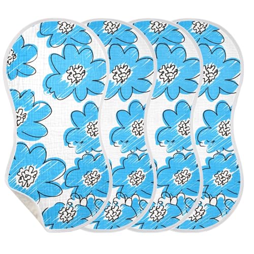 Sketchy Floral Blossom Burp Cloths for Babies Burp Rag Cotton Spit Up Rag for Newborns Babies Girls3