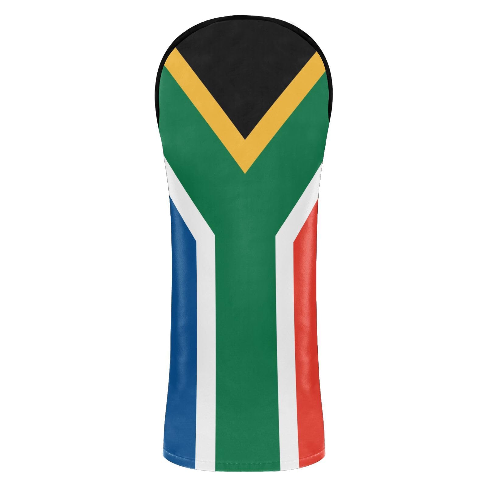 Südafrika-Flagge, südafrikanische Nationalgolfhaube, PU-Leder mit Nummernschildern für Fahrer-Hybrid- und Fairwayhölzer