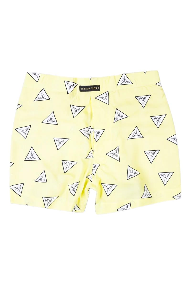 french crown Astra Yellow Triangle Printed Premium Cotton Boxer-picture-43