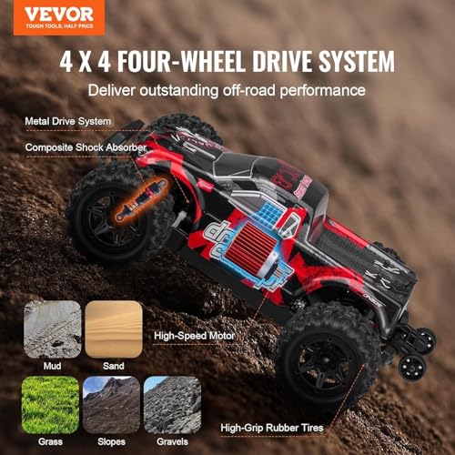 Image of Rc Cars 40+Km /H High Speed 4Wd 1:18 Scale Electric Waterproof Truggy Remote Control Off Road Monster Truck with Rechargeable Battery,RTR All Terrain Toys for Kids & Adult,Multicolor