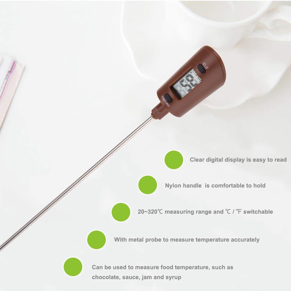 MAGT Termometro per Cioccolato, Termometro Digitale in Silicone Termometro da Forno con Display per Creme Sciroppi Salsa