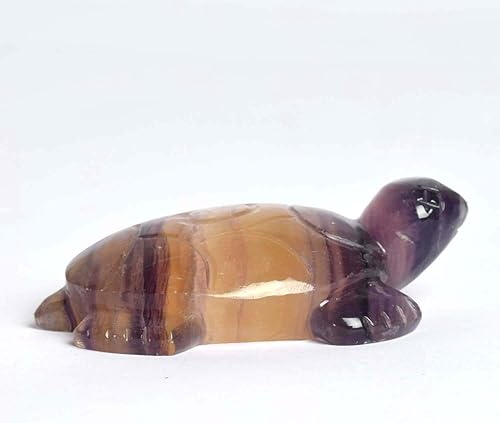 Miniatura 2 de GEMHUB Gema de fluorita hecha a mano Feng Shui riqueza trayendo tortuga, estatua de tortise Showpiece Aproximadamente 555.50 Ct