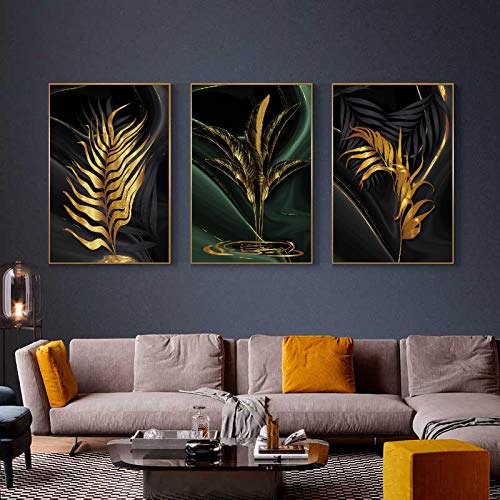 Tableau luxe plante affiche mur art abstrait sur toile texturée fine