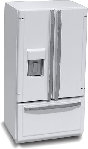 112 Casa de muñecas en miniatura, muebles de casa de muñecas, nevera blanca de madera, accesorios de decoración de casa de muñecas