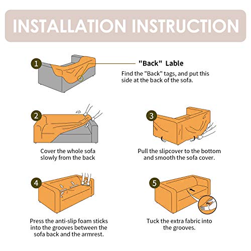 Hotniu Stretch Sofa Cover Printed Couch Covers Sofa Slipcovers For 4 Cushion Couches Elastic Universal Furniture Protector With 1 Pillowcase (X-Large, White Flower) #TOP6