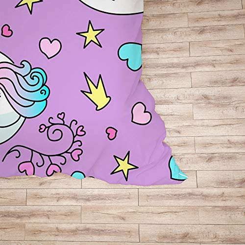 Housse de couette licorne en microfibre souple et confortable