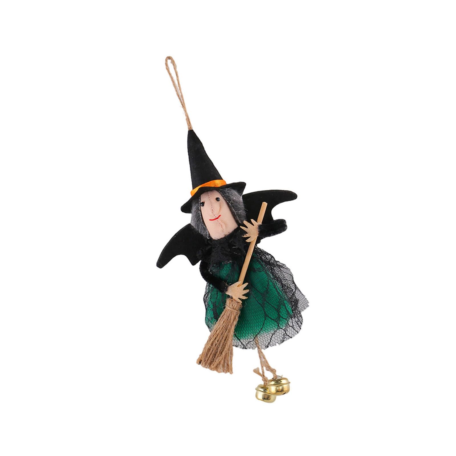 Elnwnnkc Halloween Party Witch Broom Ornament Comfortable Cloth Halloween Decoration Item for Door Window Ornamentation