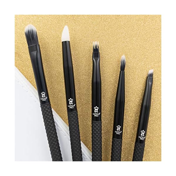 Moda-Royal-Langnickel-BMX-GE6-Make-up-Pinsel-Set-mit-Tasche-inkl-Concealer-Glam-Topper-Wisp-Spitzer-Liner-abgewinkelter-Liner-Schwarz-6-teilig Moda Royal & Langnickel BMX-GE6 Make-up-Pinsel-Set mit Tasche, inkl. Concealer, Glam Topper, Wisp, Spitzer Liner…