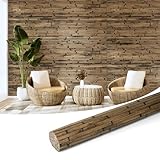 Art3d Natural Bamboo Wall Panel for Interior Wall Decor, Renewable Pole Wrap Wainscoting Paneling for Wall Ceiling Furniture Cabinet Office, 48 x 96 Inch - Dark Burned