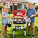 Kids Play Kitchen Toys, Kids BBQ Grill Playset with Smoke Sound Light, 2-Layer Barbecue Toy with Wheel, Outdoor Play Grill Toys for Toddlers 3-5, Play Food Toys Cooking Set, Birthday Gift for Boy Girl