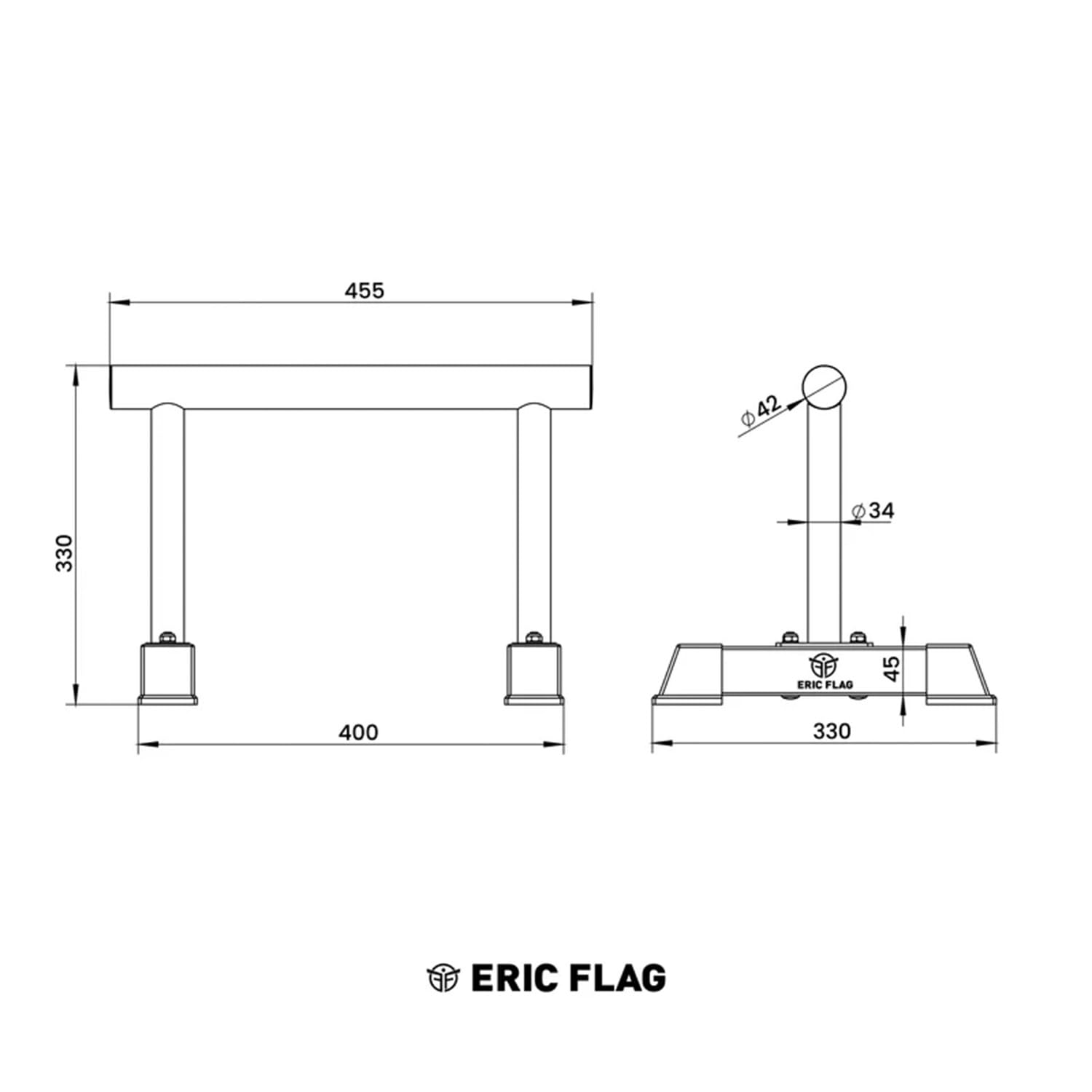Eric Flag Parallele Basse - Barre Parallele per Calisthenics, Allenamento a Casa, Fitness, Home Gym, Push Up, Handstand - Parallettes in Acciaio Solido, Stabilità Ottimale, Calisthenics Attrezzature