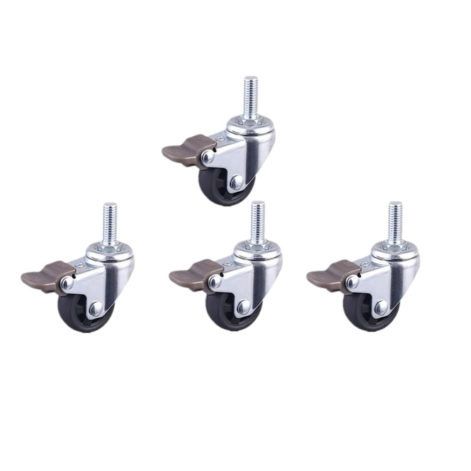MXXDMOPD 4 Pieces/lot 1.25 inch Black PP Caster Flat Light Universal Wheel Sofa Coffee Table Pulley(Screw-brake-m6)