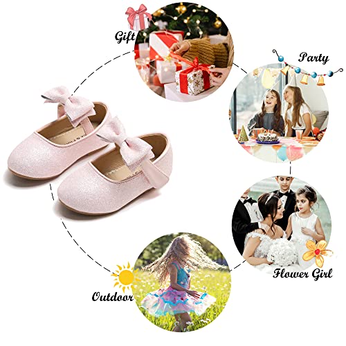 Image of Felix & Flora Toddler Flower Girl Dress Shoes - Girl Ballet Flats Party School Shoes Wedding