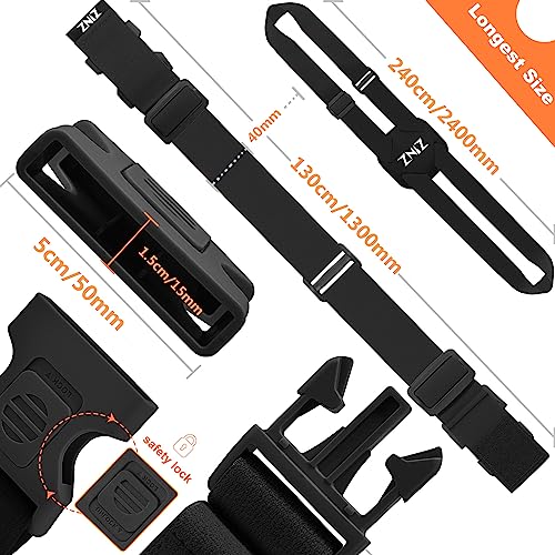 Image of 2-Pack Elastic Luggage Straps with Suitcase Bungee, Adjustable Bag Belt Travel Accessories -Black