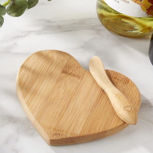 Tabla de cortar pequeña de bambú en forma de corazón miniatura 3