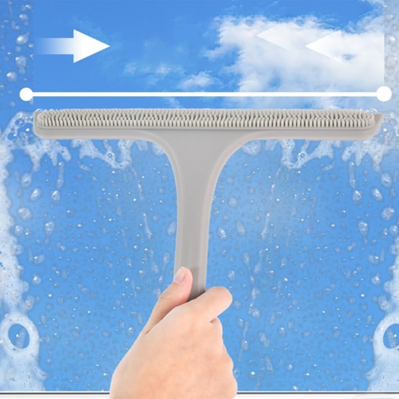 Lama ad acqua for lavavetri in silicone for tutti gli usi | For le superfici delle finestre dell'auto in vetro dello specchio della doccia del bagno(Gray)