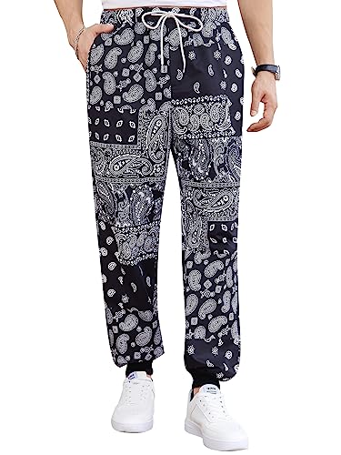 Amazon.com: WDIRARA Men's Paisley Print Drawstring Waist