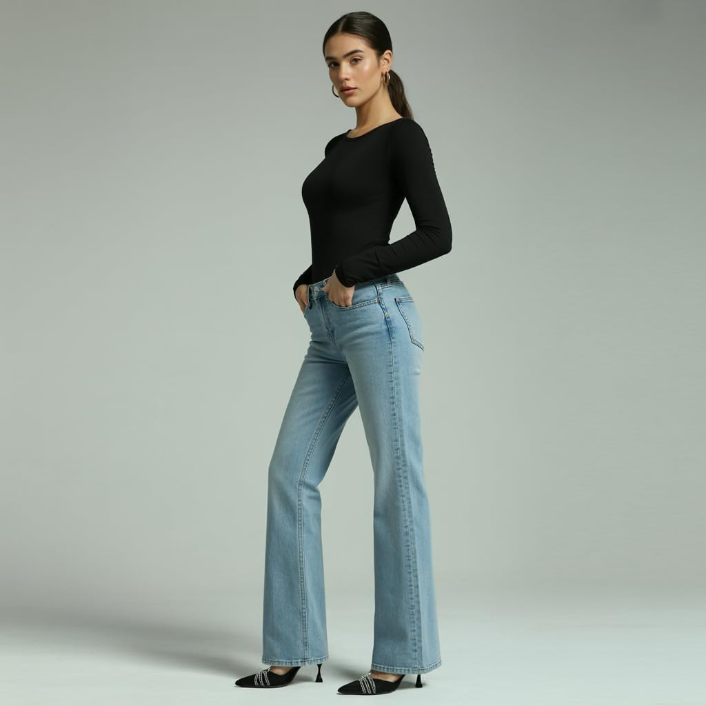 Sol Living Shapewear for Women Tummy Control Bodysuit Body Shaper Tummy Control Seamless Bodysuit Slimming Long Sleeve Top - Image 3