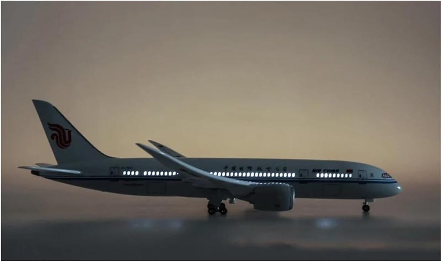 Miniature Scale 43CM 1 130 for B787 Aircraft Model with Wheel & Light Resin Airplane Collection Souvenir Flying Toy Game Kits(with Lights)