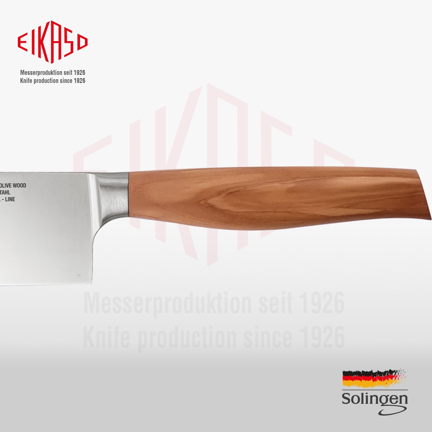EIKASO Solingen Germany Nakiri Messer 16cm - Geschmiedetes Küchenmesser mit rostfreien Molybdänstahl 1,4116 Japanisches Gemüsemesser geschmiedet mit Olivenholz Griff - Ideal für Gemüse, Kräuter, Salat