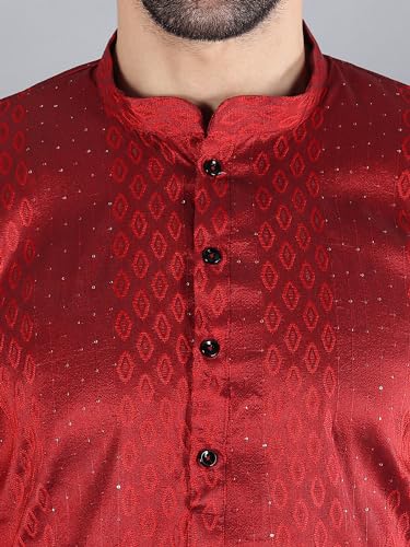 Image of Uri and MacKenzie Embroidery Silk Men's Kurta Pyjama Set
