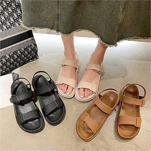 Women's Flat Sandals Adjustable Strap Low Flat Sandals Open Toe Slip On Shoes For Summer Outdoor Walking Casual Beach2