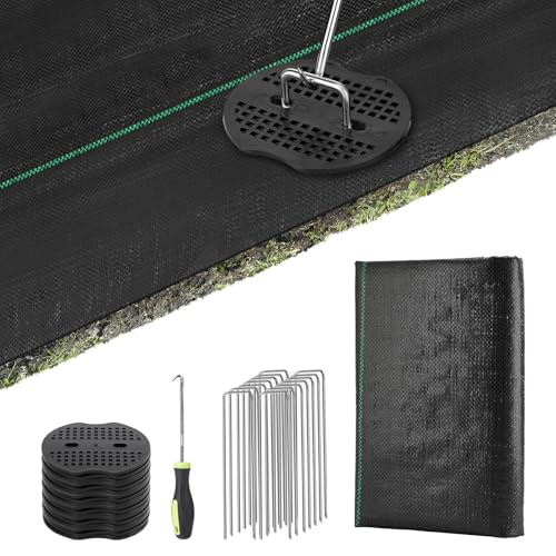 PAMASE Landscape Weed Barrier Fabric Kit – 4 x 50ft Heavy Duty Ground Cover with Accessories