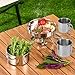 Camping Cookware Set,6Pcs Portable 304 Stainless Steel Camp Cook Set,Backpacking Camping Cookware for Outdoor Hiking Camping