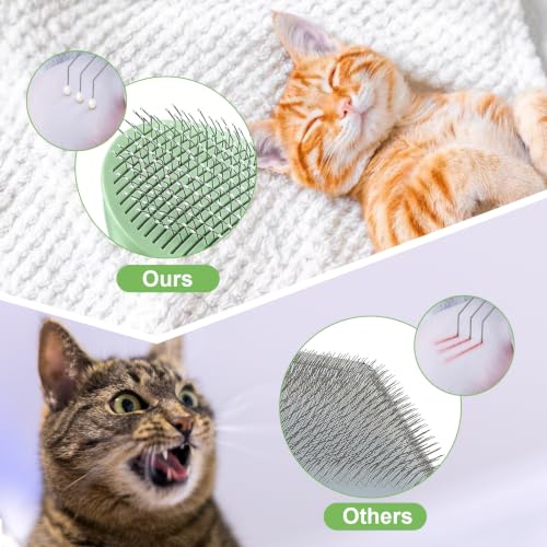 Image of Cat Brush for Shedding, Self Cleaning Brush for Long & Short Hair Cats