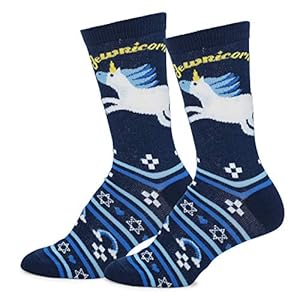 Mens Womens Fun Novelty Holiday Christmas Hanukkah Crew Socks 4 Packs One Size Fits Most