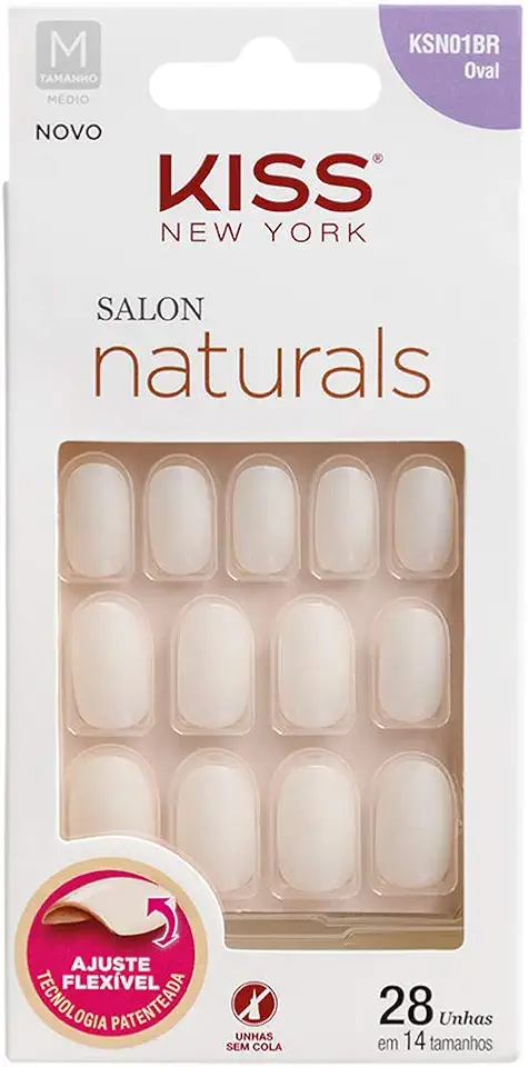 Kiss New York Unha Salon Natural Médio Oval